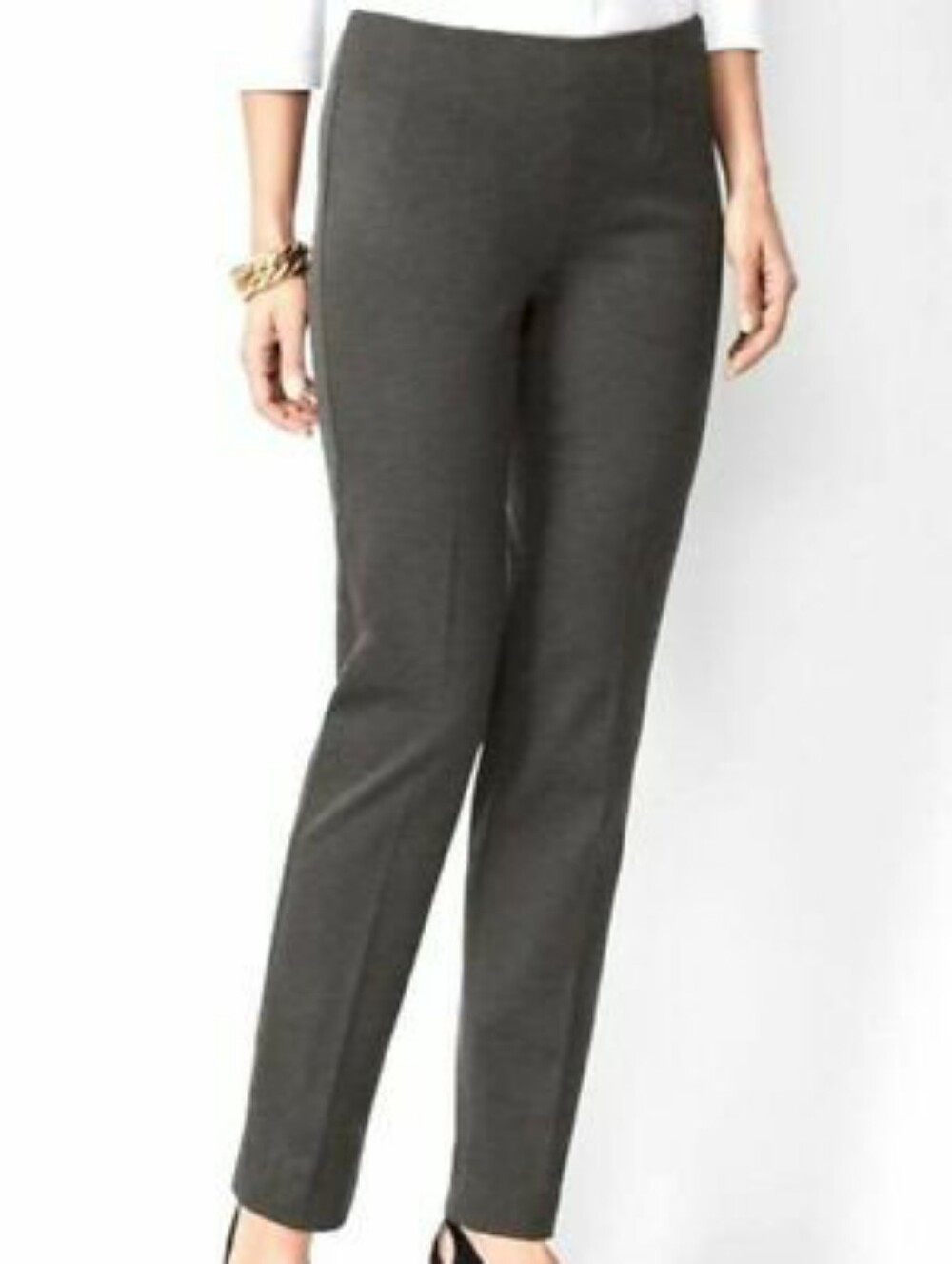 Talbots Classic Charcoal Gray Dress Pants Slscks Size 12 Petite 12P Straight Leg